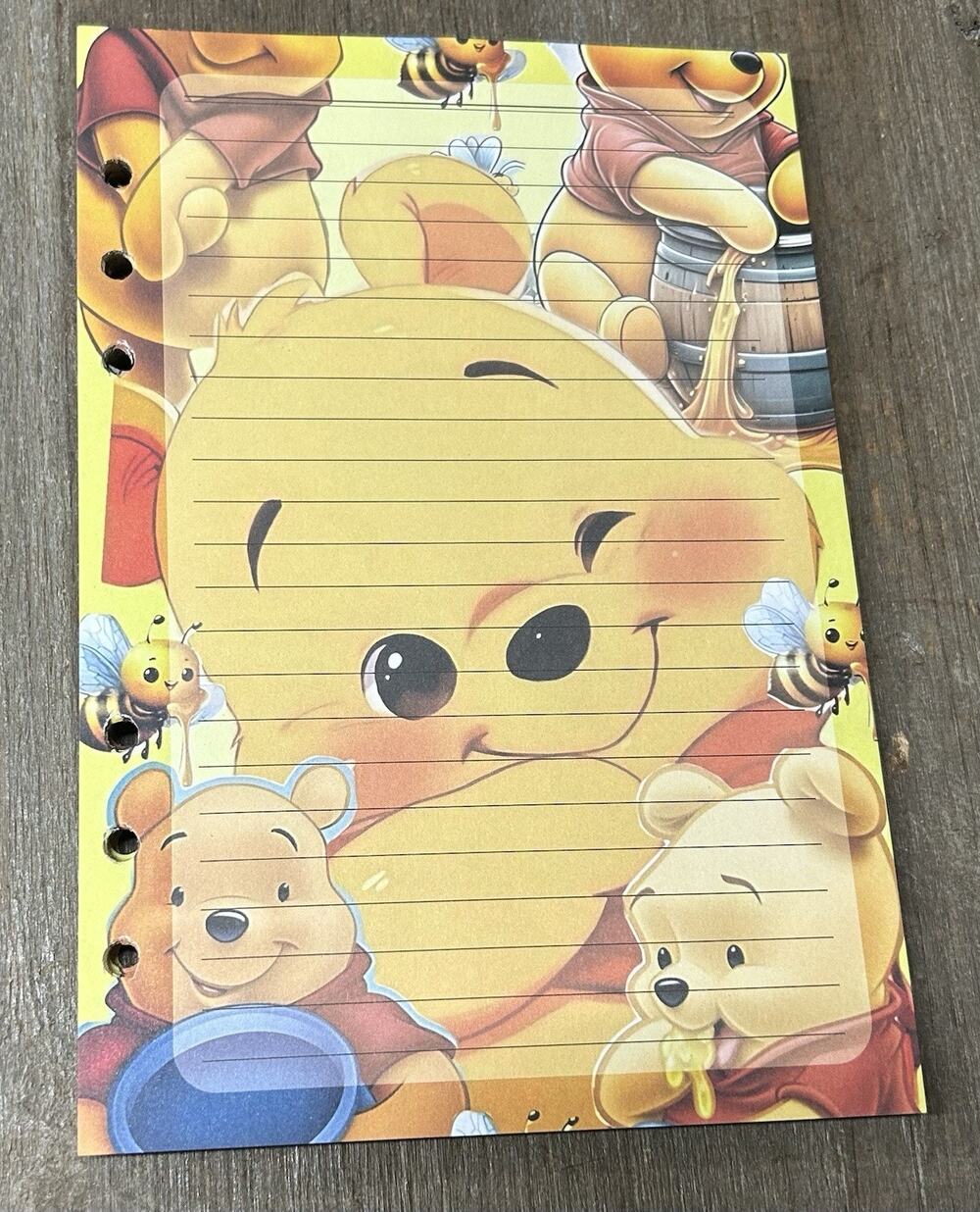 Winnie The Pooh Size A5 Refill Stationery Paper (50 Sheets)